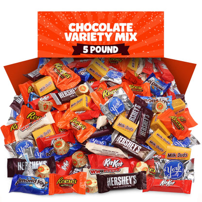 Hershey Bulk Chocolate Candy, 5 lb, Individually Wrapped Assorted Chocolates and Candies with Milk and Nuts