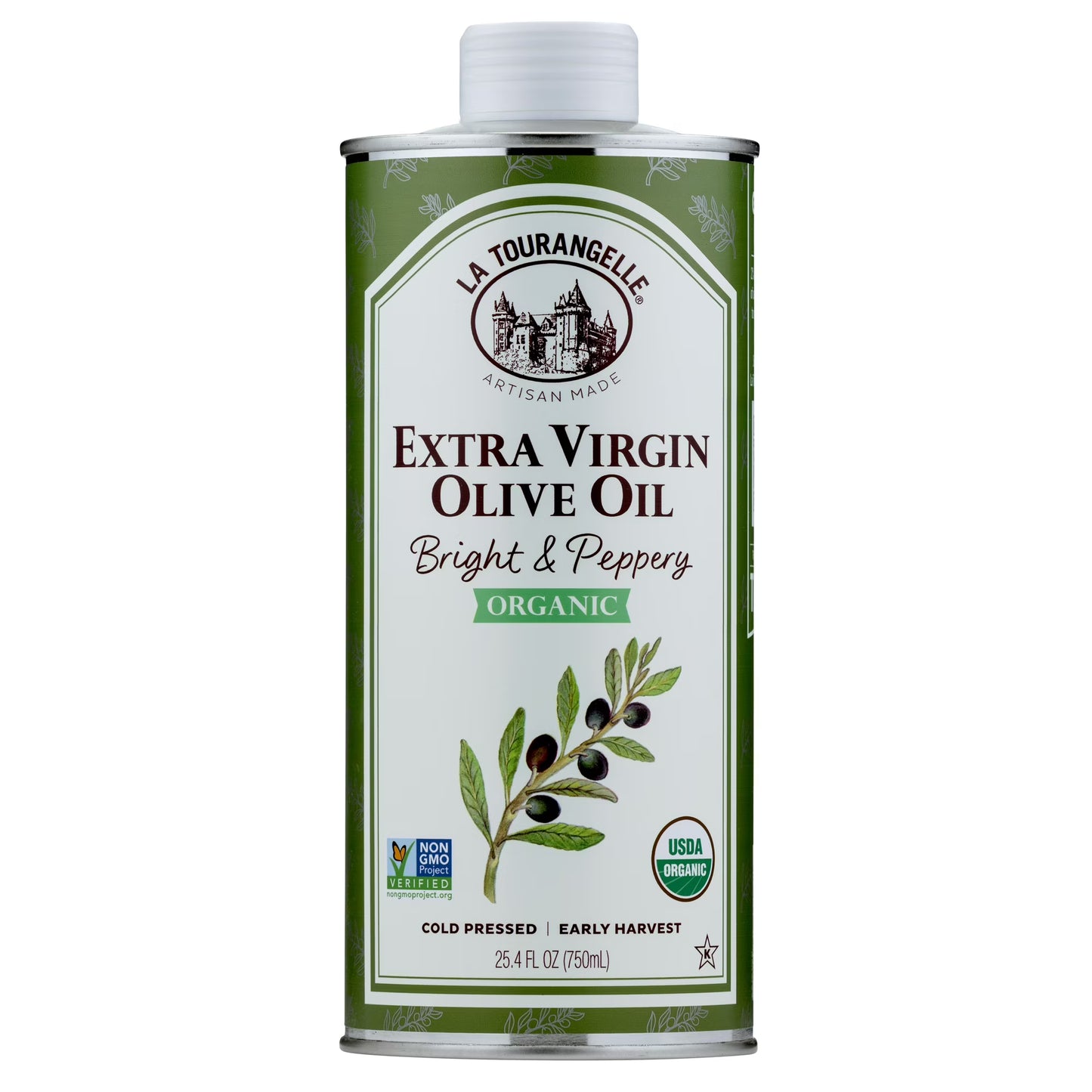 (6 pack) La Tourangelle Organic Extra Virgin Olive Oil, 25.4 fl oz (750 ml)