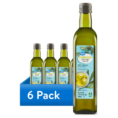 (6 pack) Great Value California Extra Virgin Olive Oil, 16.9 fl oz