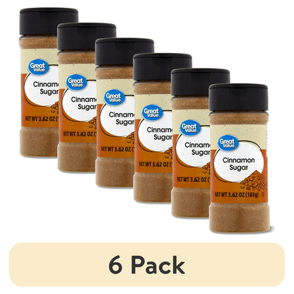(6 pack) Great Value Cinnamon Sugar, 3.62 oz