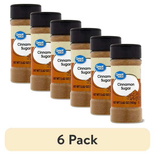 (6 pack) Great Value Cinnamon Sugar, 3.62 oz