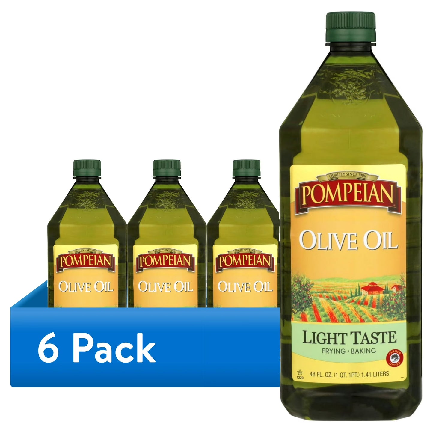 (6 pack) Pompeian Light Taste Olive Oil - 48 fl oz