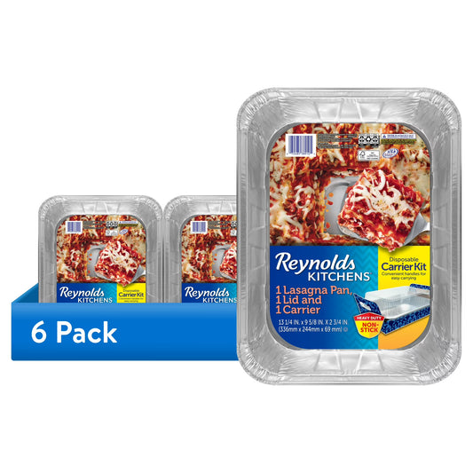 (6 pack) Reynolds Lasagna Carrier 14x10x3 w/Lid 1ct