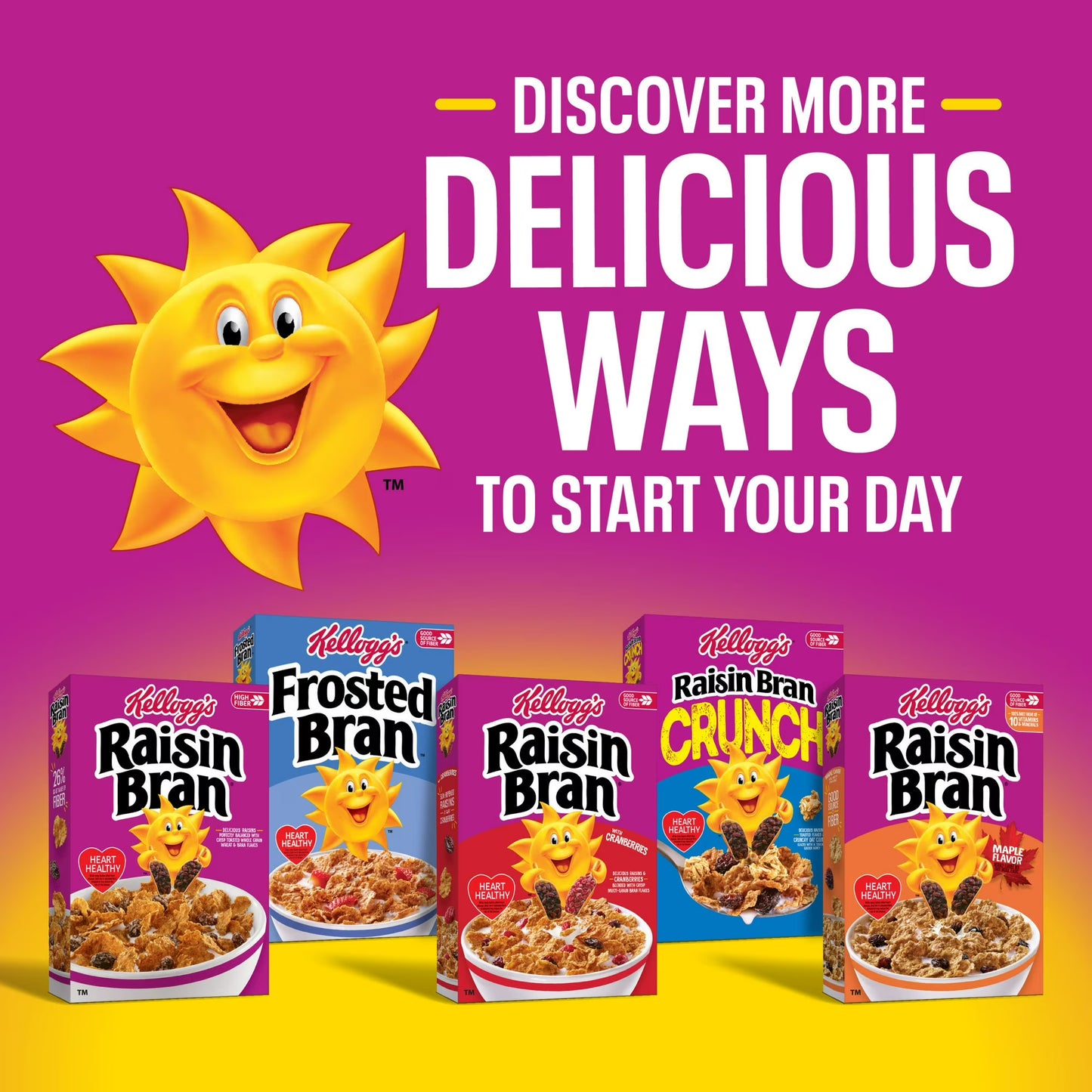 Kellogg's Raisin Bran Crunch Breakfast Cereal, Good Source of Fiber, Mega Size, 26.7 oz