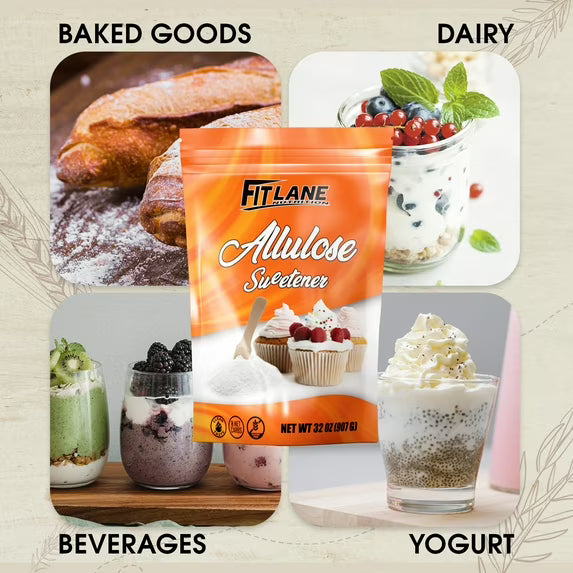 Allulose Sweetener 2 Pound Bag - Natural, Keto, Low Calorie, Zero Net Carb by Fit Lane Nutrition