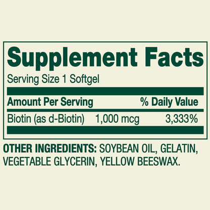 (2 pack) Spring Valley Biotin Dietary Supplement Softgels for Hair/Skin/Nails Health, 1,000 mcg, 150 Count