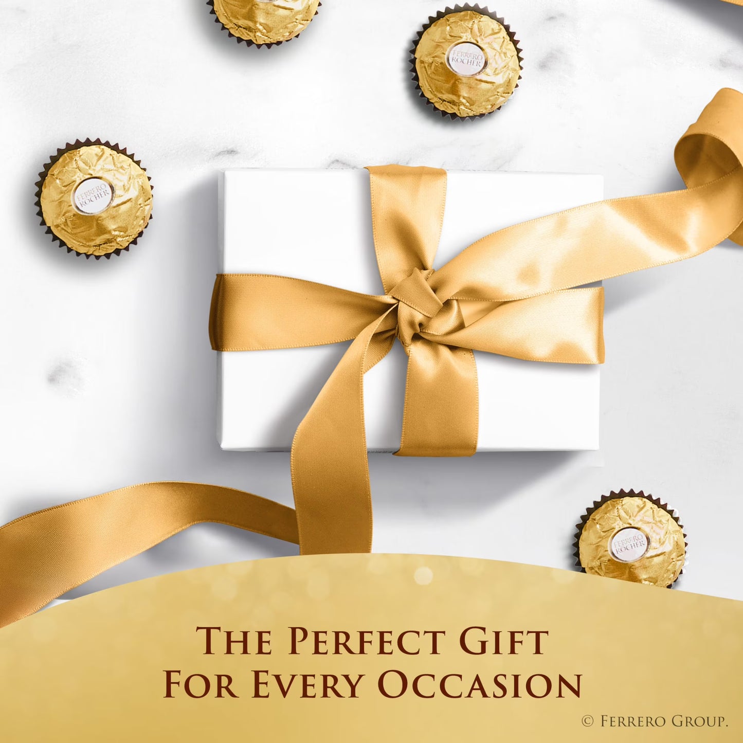 Ferrero Rocher Gourmet Hazelnut Milk Chocolate Gift Box, 24 Individually Wrapped Chocolates, 10.6 oz