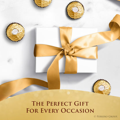 Ferrero Rocher Gourmet Hazelnut Milk Chocolate Gift Box, 24 Individually Wrapped Chocolates, 10.6 oz
