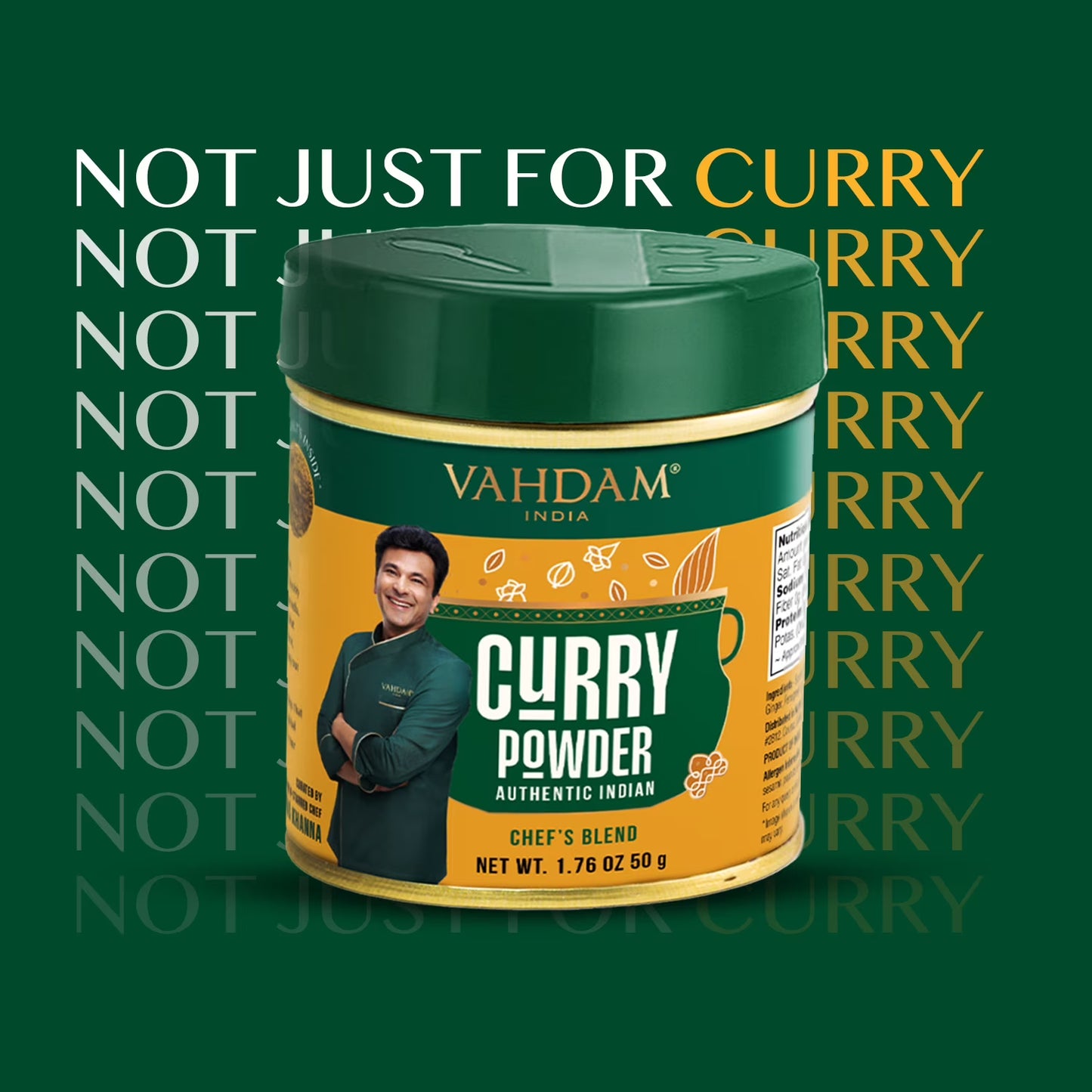 VAHDAM Curry Powder Spice Blend, 1.76 oz Tin | Authentic Indian Curry Seasoning with Coriander, Turmeric, Cumin & Fennel