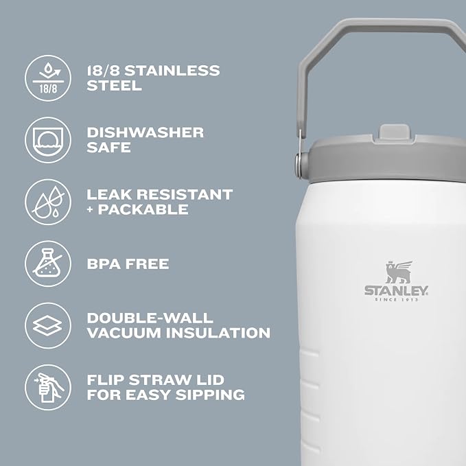 STANLEY IceFlow Flip Straw 2.0 Jug, 40 oz, Black 2.0