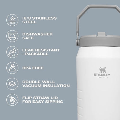 STANLEY IceFlow Flip Straw 2.0 Jug, 40 oz, Black 2.0