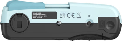 KODAK EC35 35mm Film Camera 35mm, Reusable, Focus-Free, Built-in Flash, Slide Cover, Beginner Friendly (Film & AA Battery are not Included) (Single, Powder Blue)