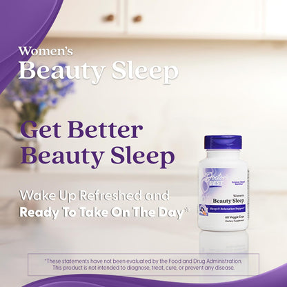 Doctors Best Womens Beauty Sleep with Magnesium, Theanine, Melatonin, Sleep & Relaxation Support, Non-GMO, Gluten Free, Soy Free, Vegan 60 Veggie Caps