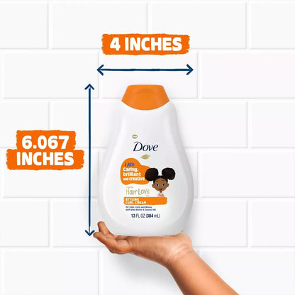 Dove Kids Moisturizing Shampoo + Styling Curl Cream Twin Pack – “Hair Love” Curly Hair Products for Kids, Coconut Cookie Scent (3 Piece Set)