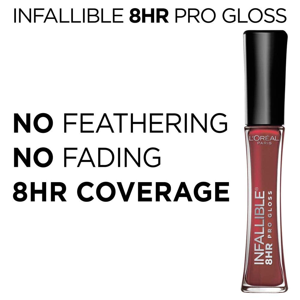 L’Oreal Paris Makeup Infallible 8 Hour Hydrating Lip Gloss, Sunset, 0.21 Fl. Oz