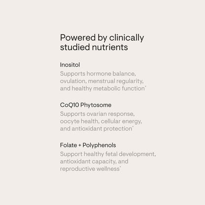 THORNE Ovarian Care, 40:1 Inositol, CoQ10 Phytosome & 5-MTHF, 60 Servings