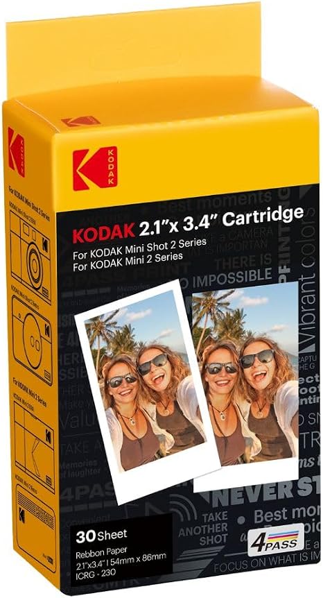 KODAK 4PASS 2x3” Cartridge Refill, 60 Sheets, Mini 2 & Mini Shot 2