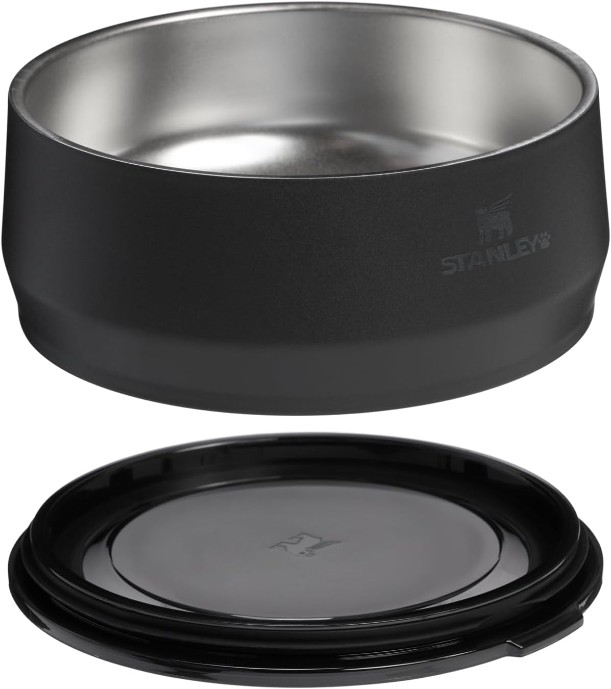 STANLEY Pet Bowl | 3-Cup (24 oz) Insulated Stainless Steel Dog & Cat Bowl | Splash-Resistant Lid | Dishwasher Safe | BPA-Free | Black 2.0