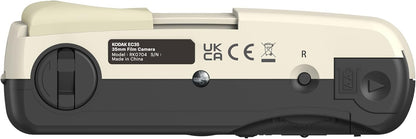 KODAK EC35 35mm Film Camera 35mm, Reusable, Focus-Free, Built-in Flash, Slide Cover, Beginner Friendly (Film & AA Battery are not Included) (Single, Vanilla White)