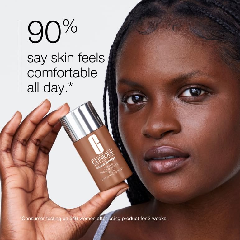 Clinique Even Better Makeup Liquid Foundation SPF 15 With Vitamin C For Dry + Oily Combination Skin Types | Medium Coverage + Natural Finish | Evens Skin Tone + Reduces Dark Spots