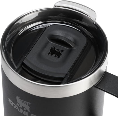 STANLEY Everyday Camp Mug 12oz | Drink Through Lid | Cup for Coffee, Tea and Drinks | Insulated Stainless Steel Coffee Mug | BPA-Free | Black 2.0