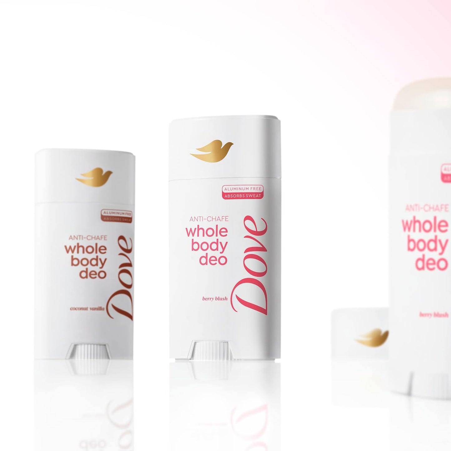 Dove Whole Body Deodorant Stick for Women, Anti-Chafe, Berry Blush, 2.4 oz