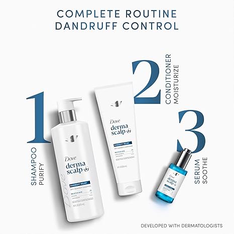 Dove Derma Scalp Anti-Dandruff Shampoo and Conditioner – Dandruff Relief Treatment with 2% Salicylic Acid, Niacinamide
