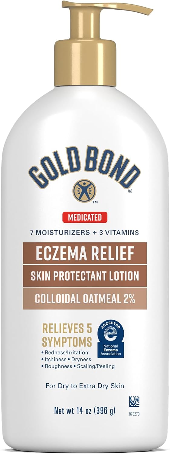 Gold Bond Medicated Eczema Relief Skin Protectant Lotion, 14 oz | Relieves 5 symptoms related to eczema, Accepted by National Eczema Association, steroid-free