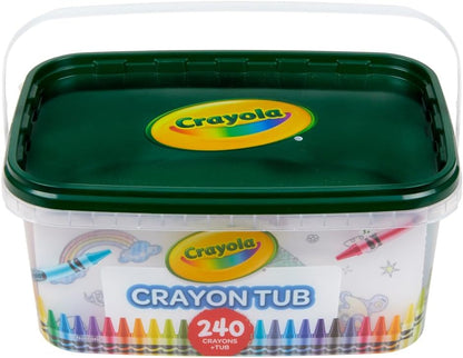 Crayola Crayon Tub (240ct), Bulk Crayons for Kids, Spring Craft Supplies, Classroom Coloring Gifts for Kids & Toddlers, Ages 3+