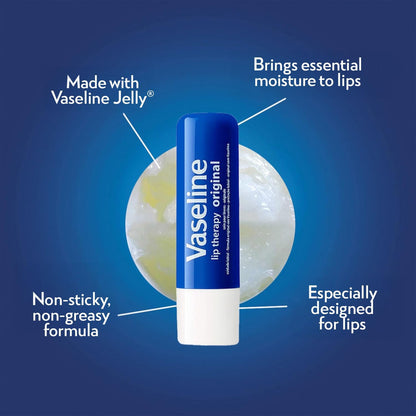 Vaseline Lip Therapy Advanced Healing Lip Balm Tube 12-Pack – White Petroleum Lip Protectant, 0.25 Oz Ea