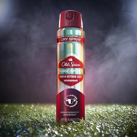 Old Spice Men's Antiperspirant & Deodorant Invisible Dry Spray Pure Sport Plus 24/7 Odor Protection, 4.3oz (Pack of 3)