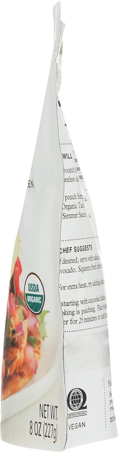 Simply Organic Mild Taco Simmer Sauce, Certified Organic | 8 oz