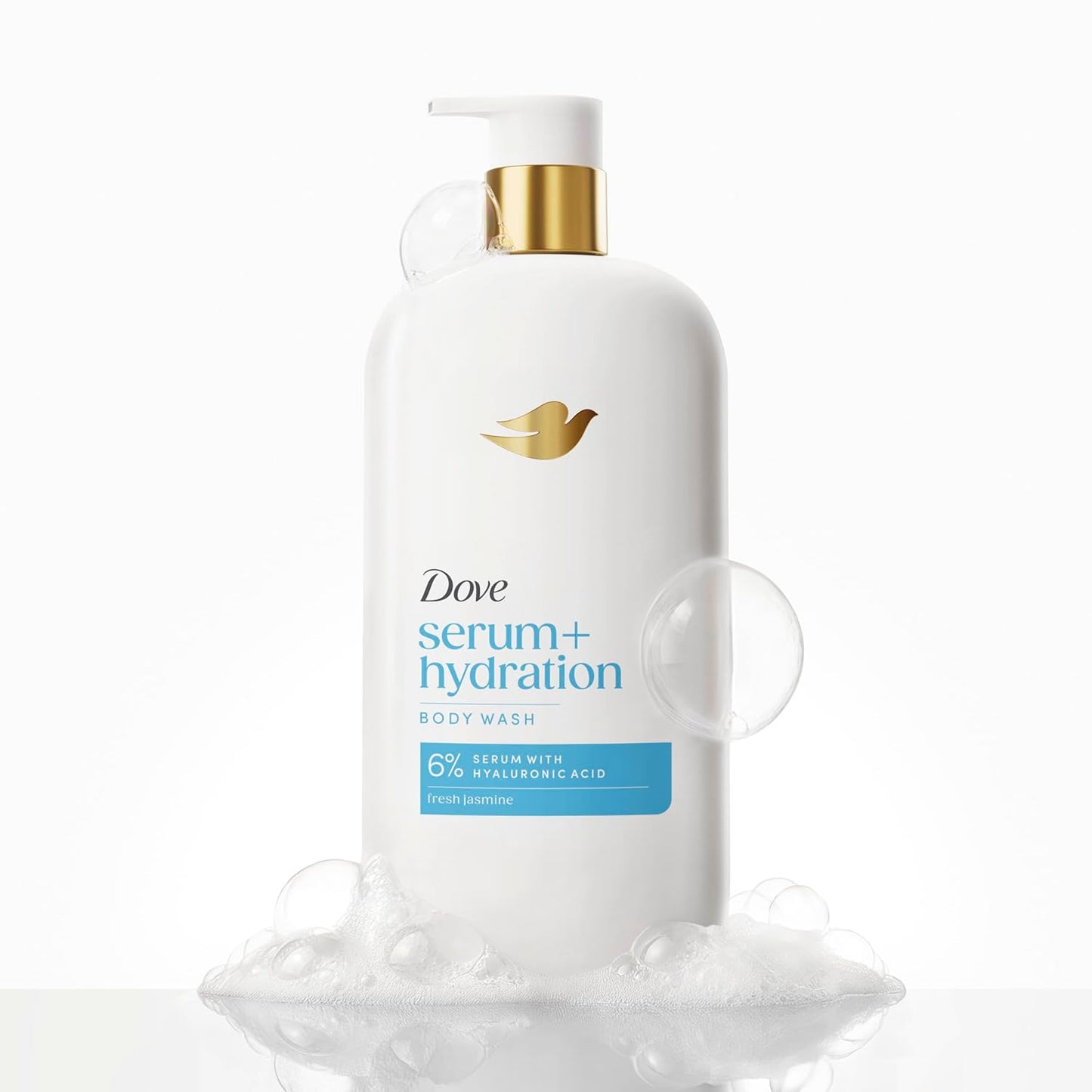 Dove Body Wash Hydration Boost Actively drenches dry skin 6% hydration serum with hyaluronic 30 fl oz