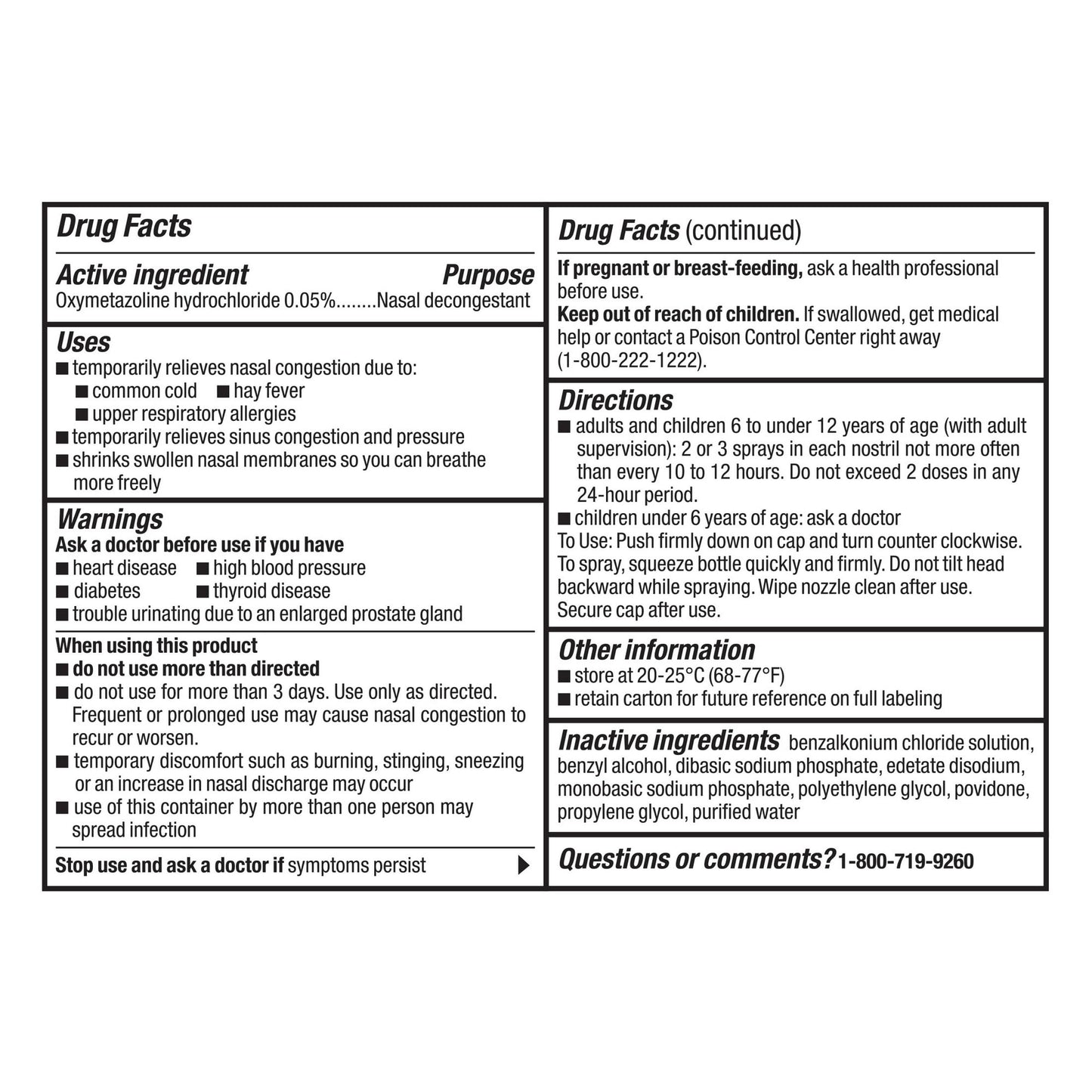 Equate Original 12 Hour Nasal Spray, Max Strength, 1 FL OZ