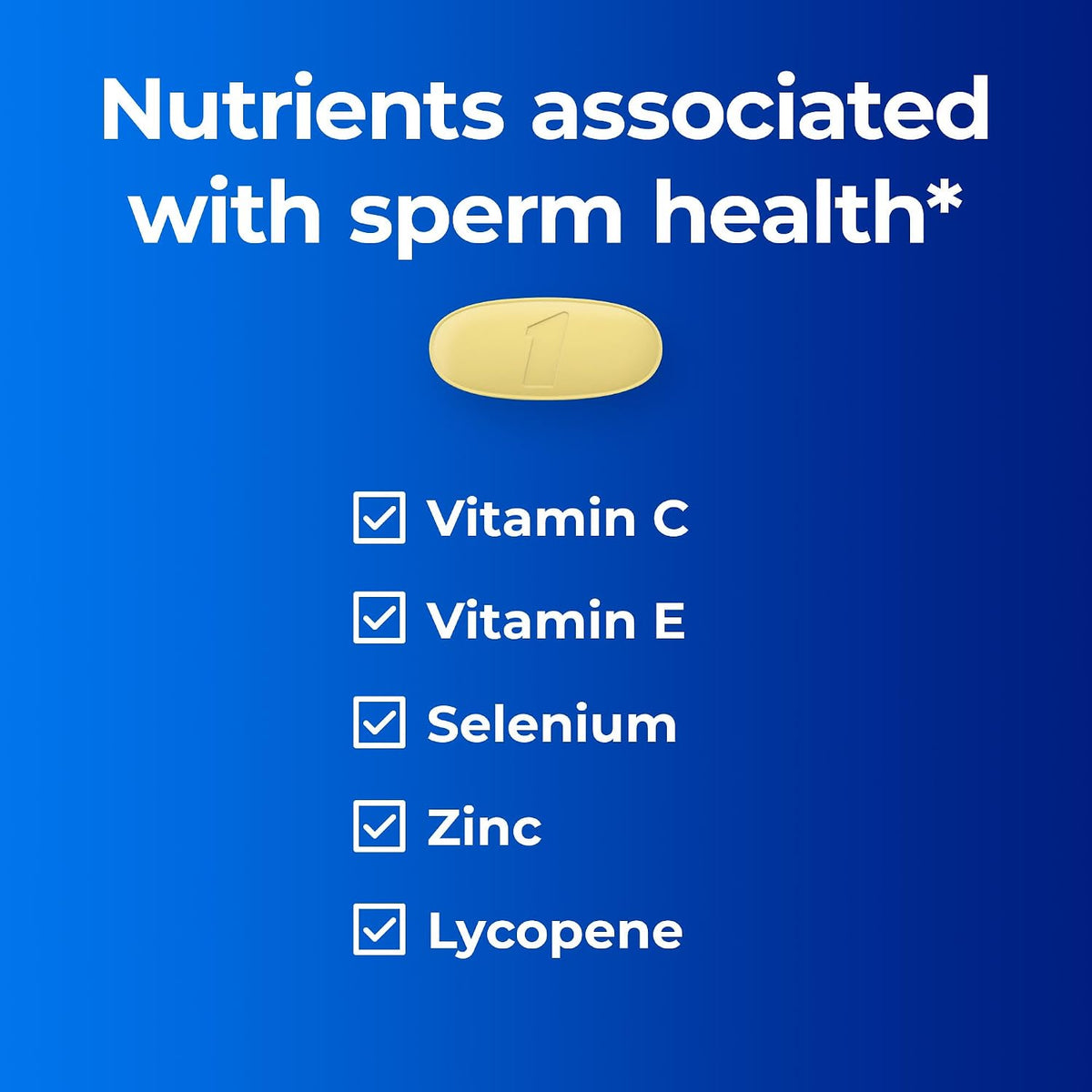 One A Day Men's Pre-Conception Health Multivitamin to Support Sperm Health, Supplement for Men with Vitamin C, Vitamin E, Selenium, Zinc, and Lycopene, 30 Count