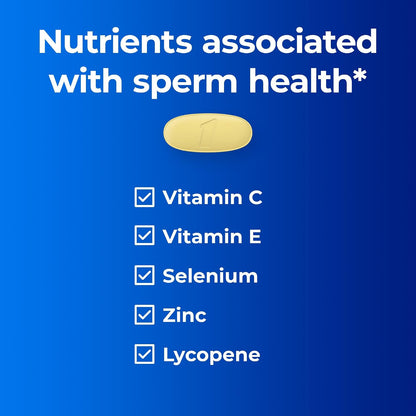 One A Day Men's Pre-Conception Health Multivitamin to Support Sperm Health, Supplement for Men with Vitamin C, Vitamin E, Selenium, Zinc, and Lycopene, 30 Count