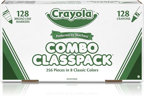 Crayola Crayons & Washable Markers Classpack (256ct), Teacher Classroom Must Haves, Bulk Markers for Kids, Art Supplies for Preschool & Kindergarten | Teacher Classroom Must Haves, Bulk Markers for Kids, Art Supplies for Preschool & Kindergarten