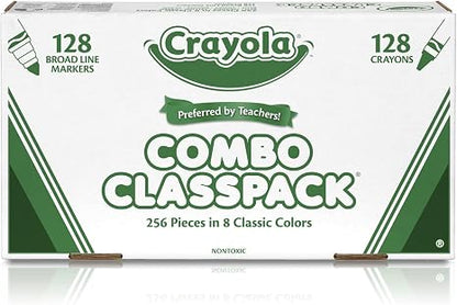 Crayola Crayons & Washable Markers Classpack (256ct), Teacher Classroom Must Haves, Bulk Markers for Kids, Art Supplies for Preschool & Kindergarten | Teacher Classroom Must Haves, Bulk Markers for Kids, Art Supplies for Preschool & Kindergarten