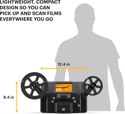 KODAK REELS 8mm & Super 8 Film Digitizer, 1080p MP4, 5" LCD, 8MP Scanner