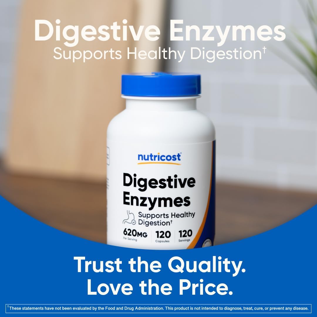 Nutricost Digestive Enzymes (620mg) 120 Capsules