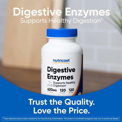 Nutricost Digestive Enzymes (620mg) 120 Capsules