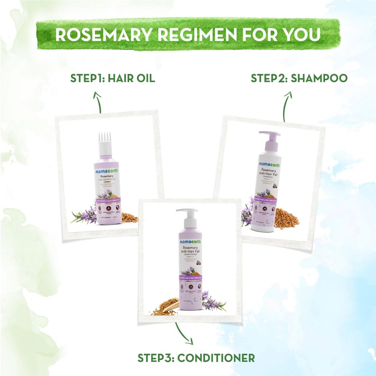 Mamaearth Rosemary Hair Oil with Rosemary & Methi Dana 150ml (5.07 Fl Oz)