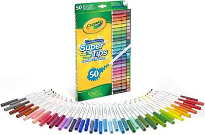 Crayola Super Tips Markers, Washable Markers, Gift, 50 Count-2 Pack