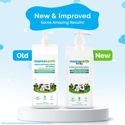 MAMAEARTH Milky Soft Body Lotion, 13.53 Fl Oz (400ml) | Oats, Milk, Calendula