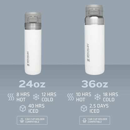 Stanley Quick Flip GO Water Bottle 24 oz, Push Button Lid | Leakproof and Packable for Travel and Sports | Insulated Stainless Steel, BPA-Free - Black 2.0 (Pack of 4)