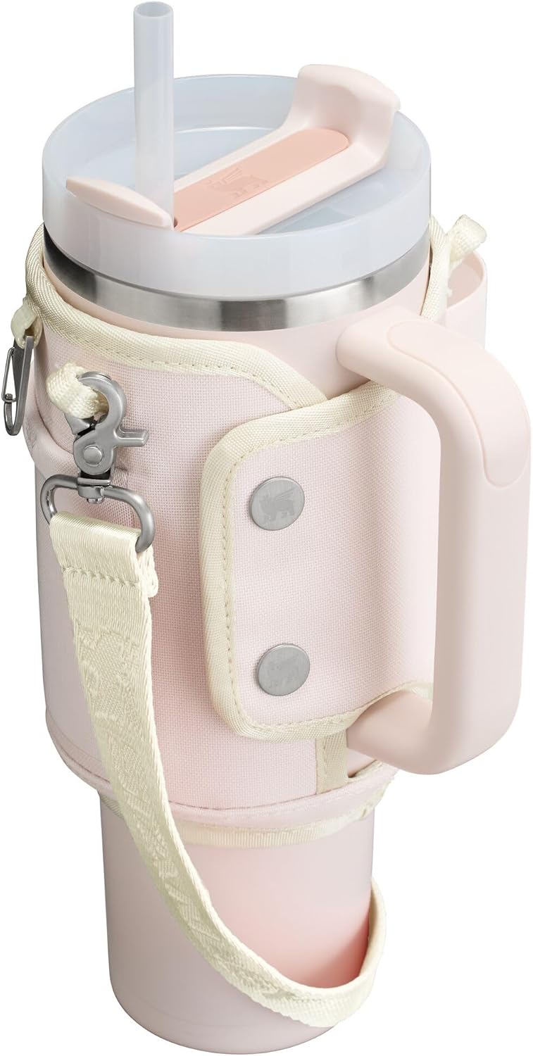 STANLEY All Day Quencher Carry All for 40 oz Tumbler with Handle | Crossbody Bag with Phone Holder Pocket, Card Sleeve & Detachable Strap | Water Bottle Carrier Bag | BPA-Free | Rose Quartz