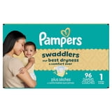 Pampers Swaddlers Fragrance Free Baby Diapers Size 1, 96 Count (Select for More Options)