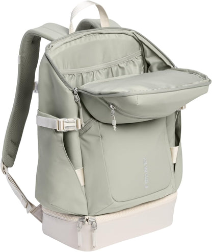 STANLEY Vitalize Backpack | Gym, Work & Travel Bag with Laptop Sleeve | Expandable Bottom Compartment | Tumbler & Water Bottle Pockets | Durable Recycled Fabric | Sage Grey
