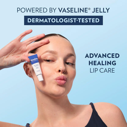 Vaseline Lip Therapy Advanced Healing Lip Balm Tube 12-Pack – White Petroleum Lip Protectant, 0.25 Oz Ea