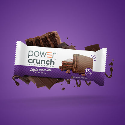 Power Crunch Protein Energy Bars, Triple Chocolate 1.4 oz, 5 Count Carton
